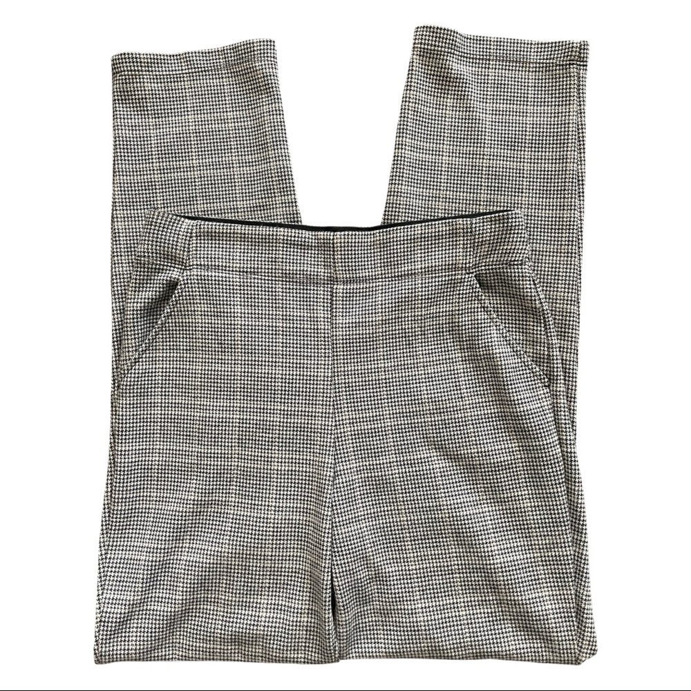 Grey women’s plaid dress pants size small max studio mid rise straight leg